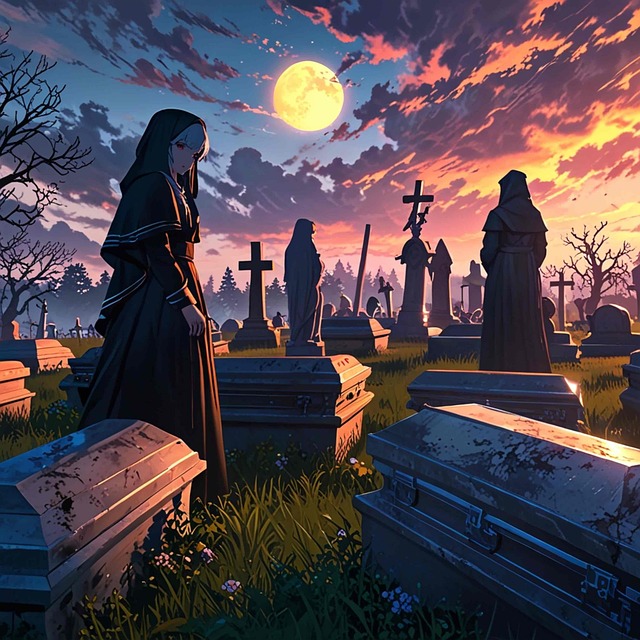 Free ai generated cemetery anime illustration