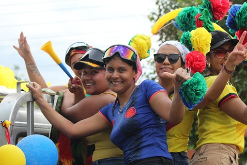 Kvinde, Smuk, Fest, Colombia, Karneval