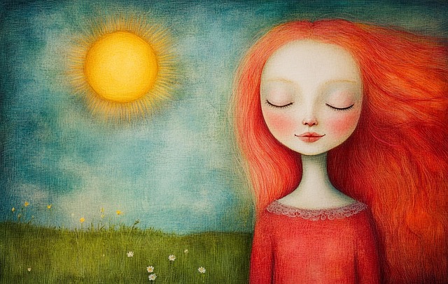 Free ai generated sun girl illustration
