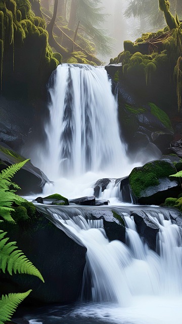 Waterval, Horizontaal, Jungle, Weelderig