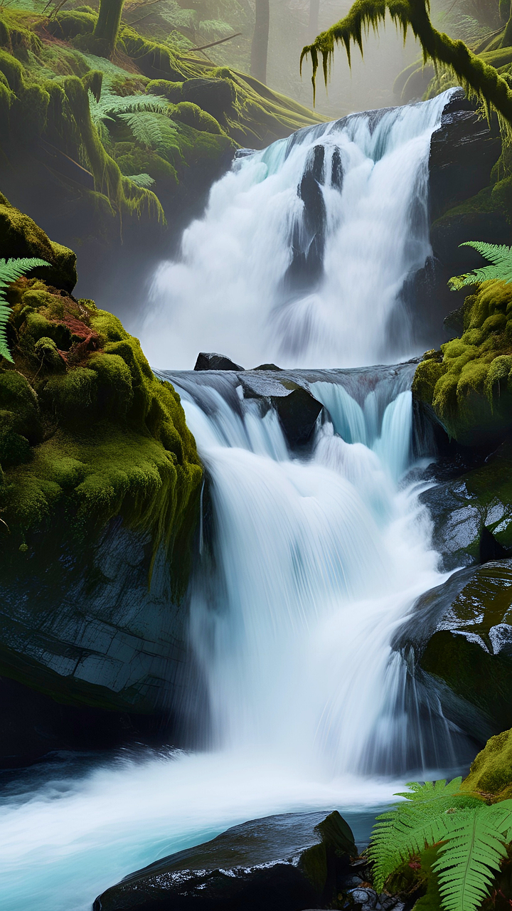 Download Waterfall, Horizontal, Jungle. Royalty-Free Stock Illustration