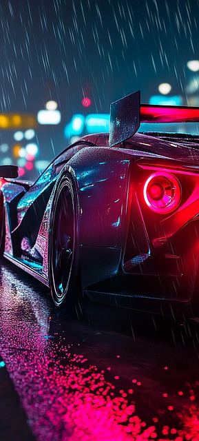 Free Sports Car Raining illustration and picture