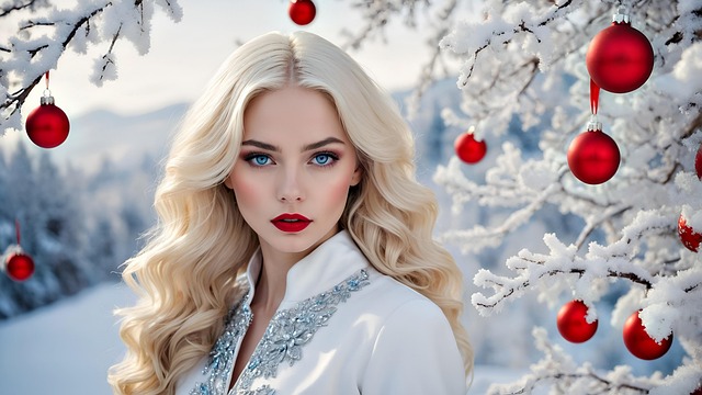 Free ai generated woman christmas illustration