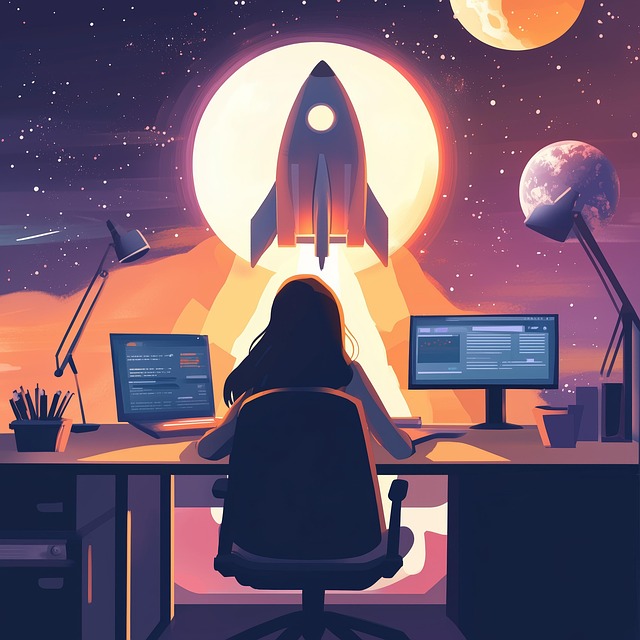 Free ai generated rocket space illustration