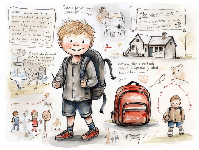 Free ai generated boy school enrollment illustration