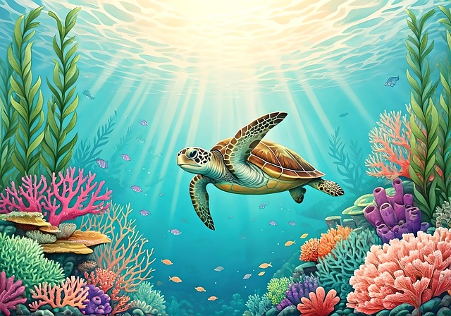 Free ai generated turtle animal illustration
