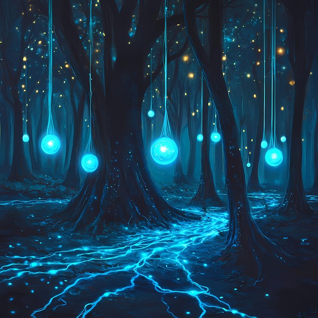 Free ai generated forest glowing illustration