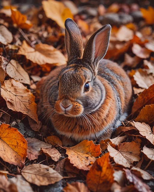 Free ai generated rabbit autumn illustration