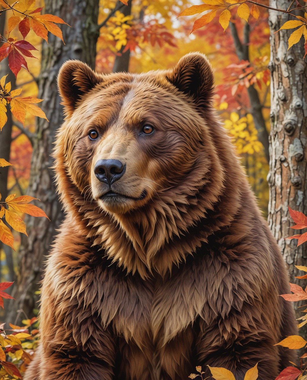 Download free HD stock image of Ai Generated Bear Free ai generated bear autumn illustration