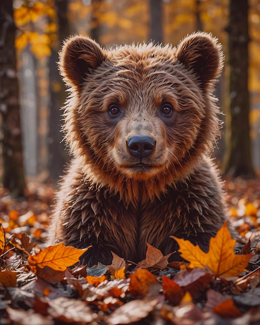 Free ai generated bear autumn illustration