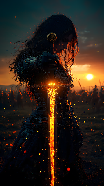 Free ai generated sword weapon illustration