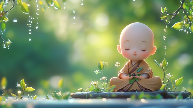 Free ai generated monk meditation illustration