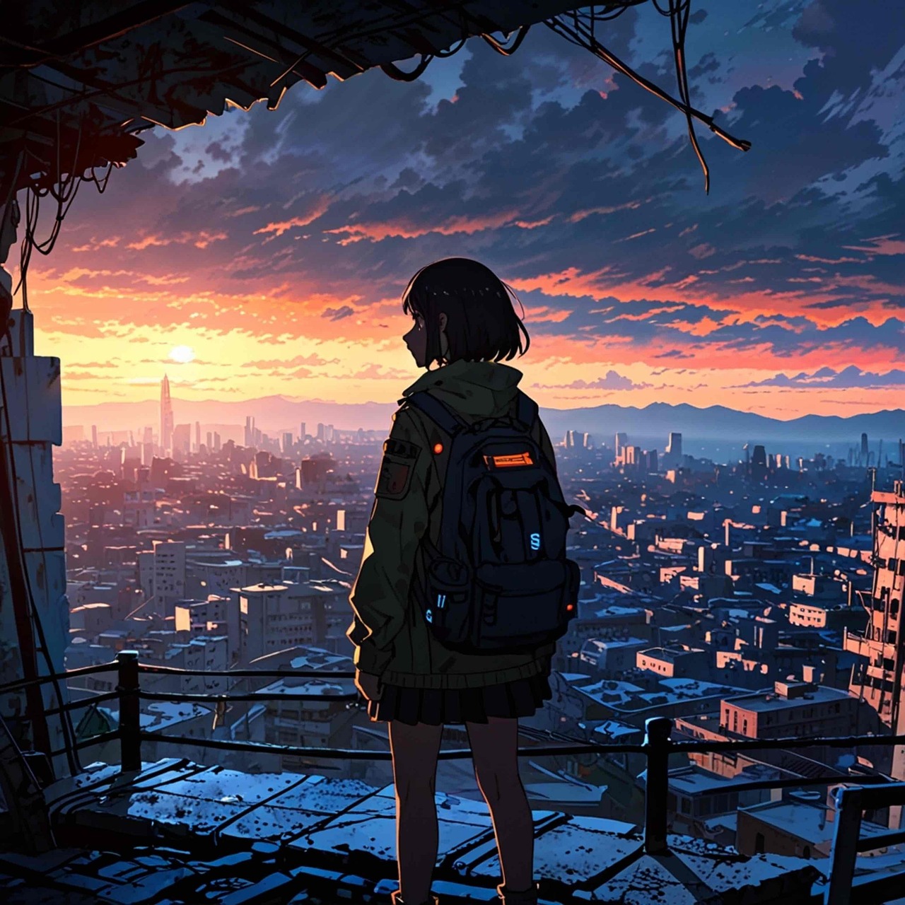 Download free HD stock image of Explorer Cyber Punk Free explorer cyber punk ruins illustration