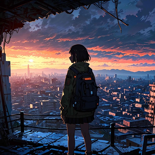 Free explorer nature cyber punk illustration