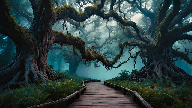 Free ai generated tree path illustration