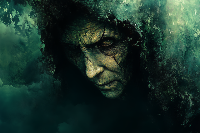 Free witch ghost baba yaga illustration