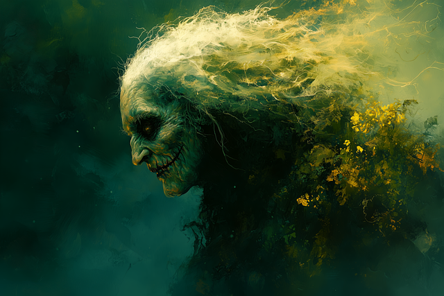 Free witch ghost baba yaga illustration
