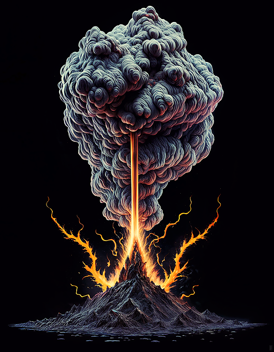 Download Volcano, Eruption, Wash. RoyaltyFree Stock Illustration Image
