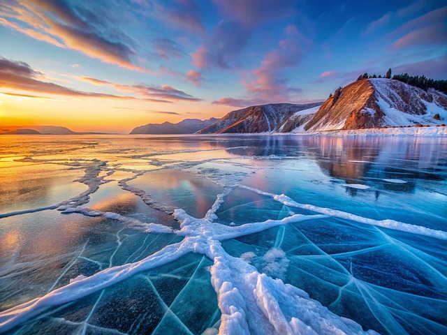 Free ai generated ice lake illustration