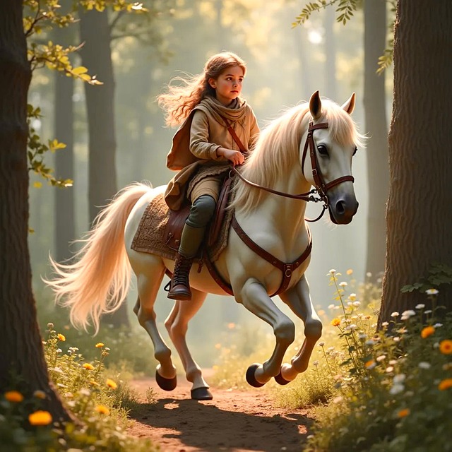 Free ride horse outdoors illustration