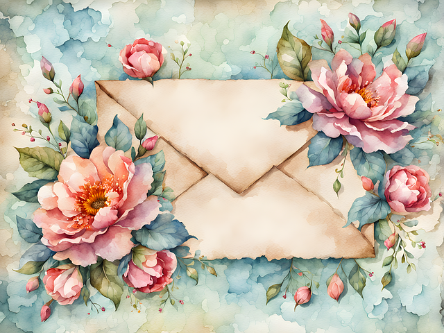 Free ai generated flowers envelope illustration