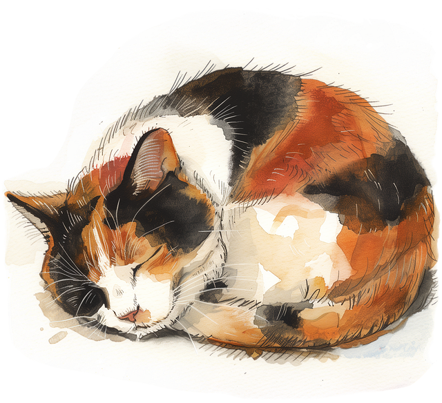 Free ai generated cat calico illustration
