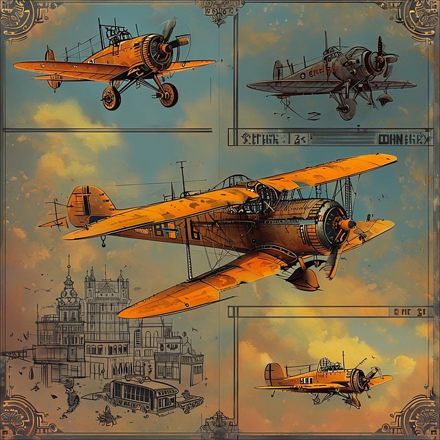 Free ai generated plane diesel punk illustration