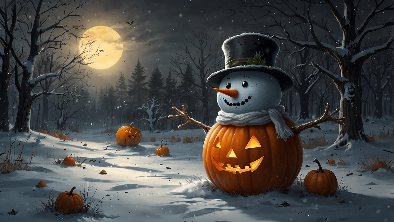 Download free HD stock image of Ai Generated Snowman Free ai generated snowman halloween illustration