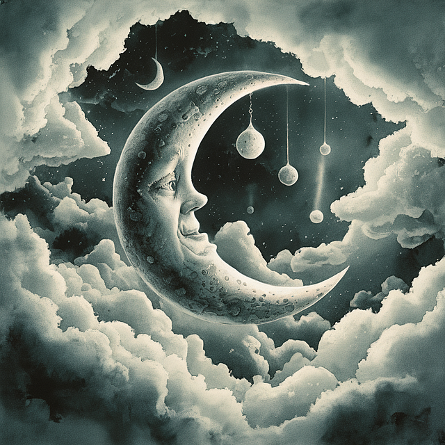 Free ai generated moon night illustration