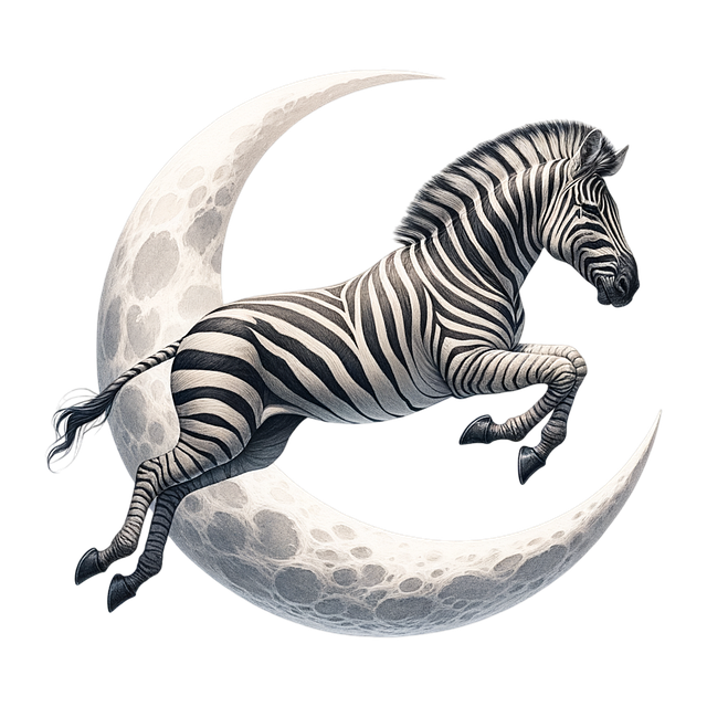 Free ai generated zebra moon illustration