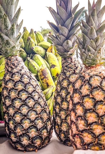 Ananas, Bananen, Banane, Früchte, Obst