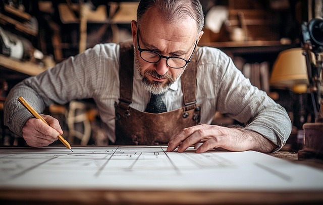 Free man drawing focused illustration