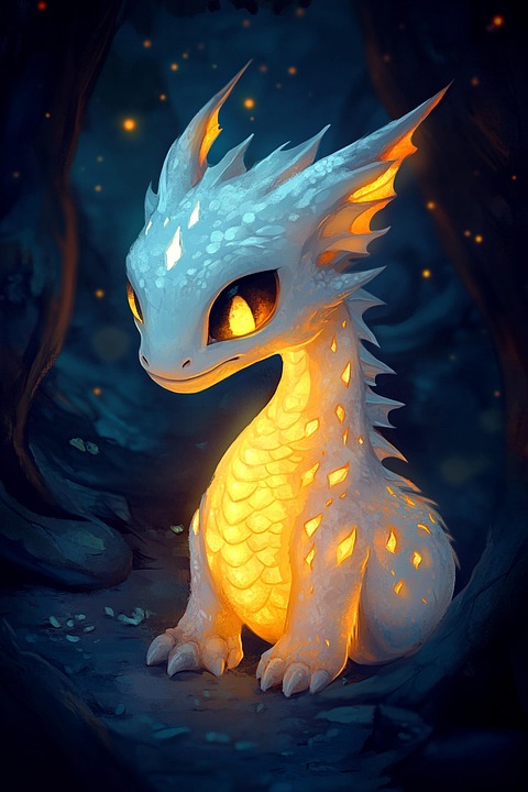 Download Ai Generated, Dragon, Glowing. Royalty-Free Stock Illustration ...