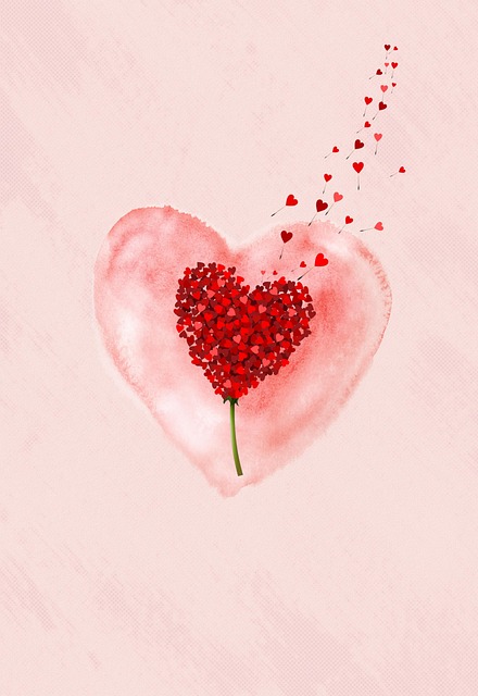 Free love hearts greeting card illustration