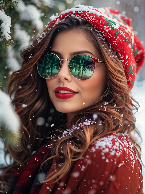 Free ai generated woman snow illustration