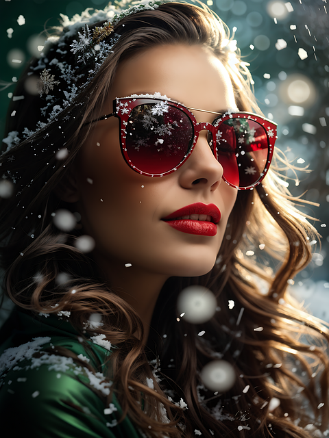 Free ai generated woman snow illustration