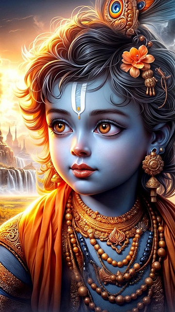 Free ai generated krishna god illustration