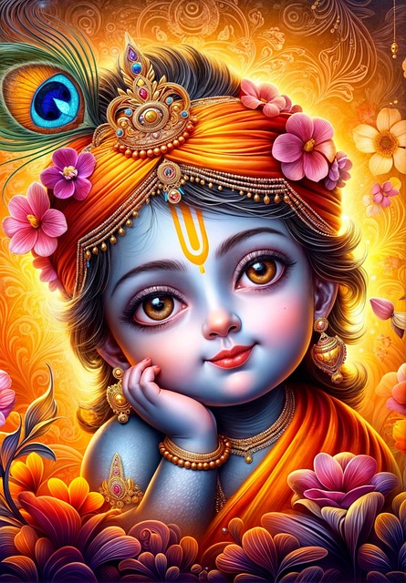 Free ai generated krishna god illustration