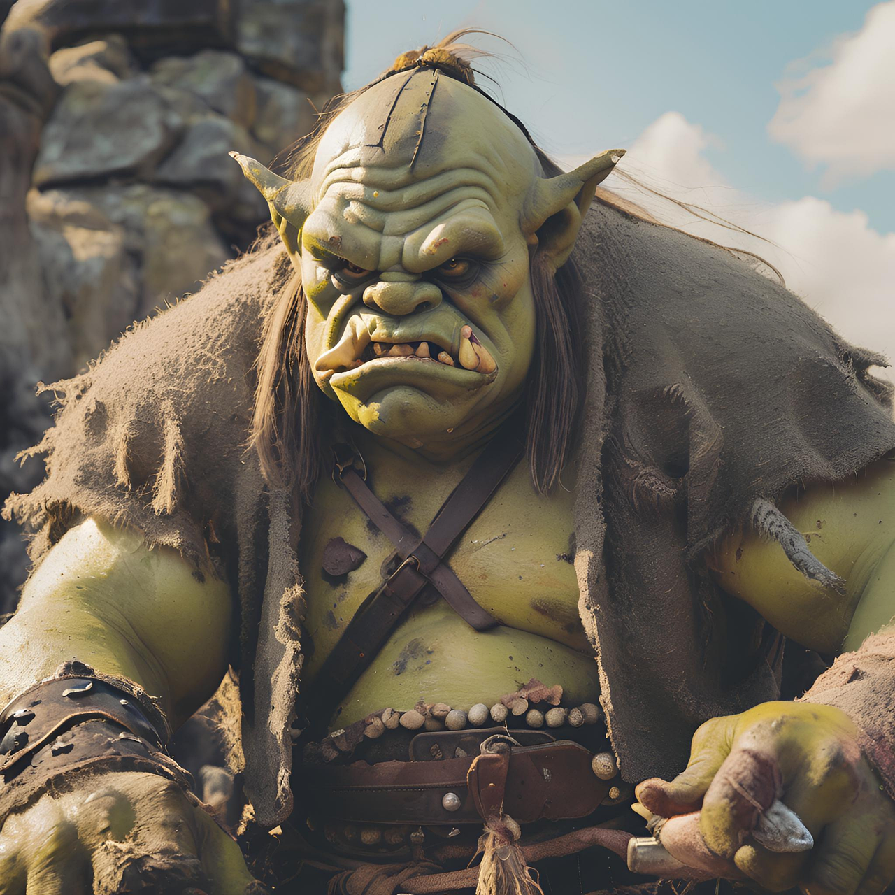 Free ai generated orc monster illustration