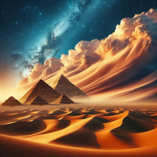 Free ai generated egypt pyramids illustration