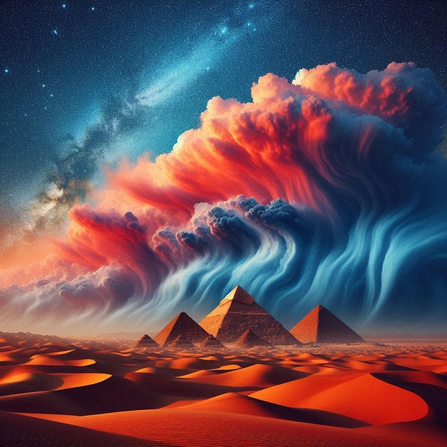Free ai generated egypt pyramids illustration