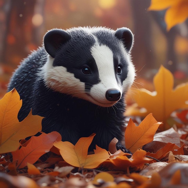 Free ai generated badger fall illustration