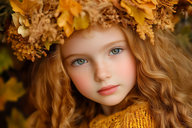 Free ai generated fall girl illustration