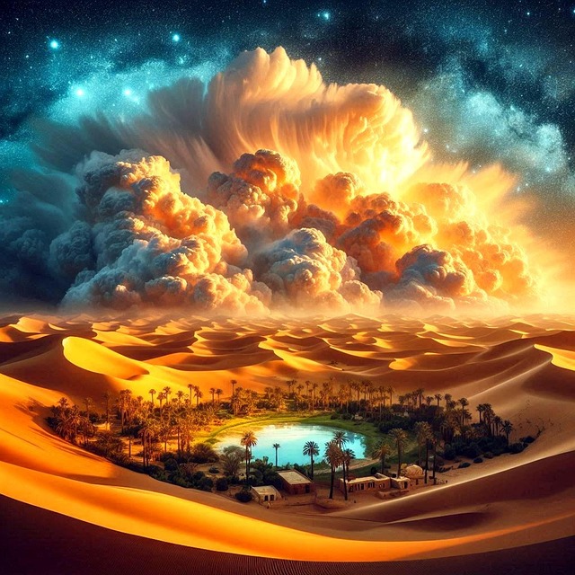 Free ai generated egypt oasis illustration