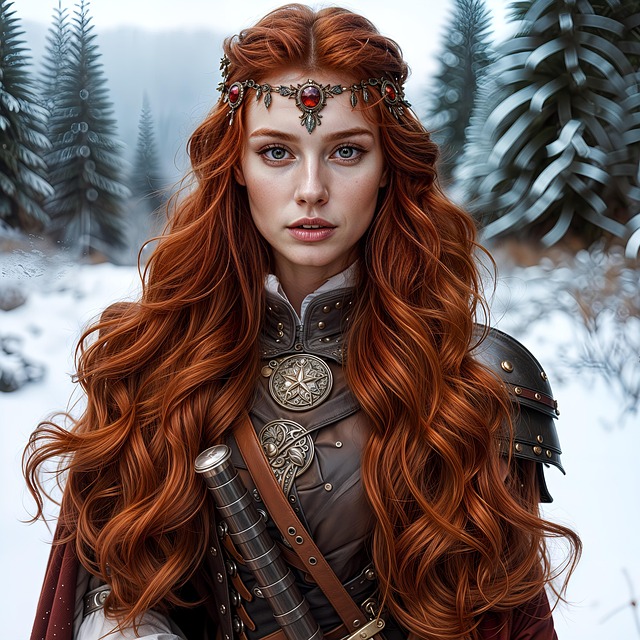 Free ai generated warrior woman illustration
