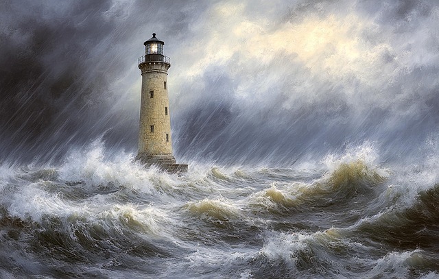 Free ai generated nature lighthouse illustration