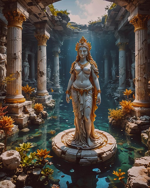 Free ai generated woman temple illustration
