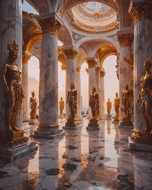 Free ai generated temple gold illustration
