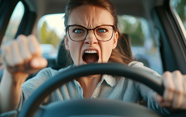 Free ai generated driver road rage illustration
