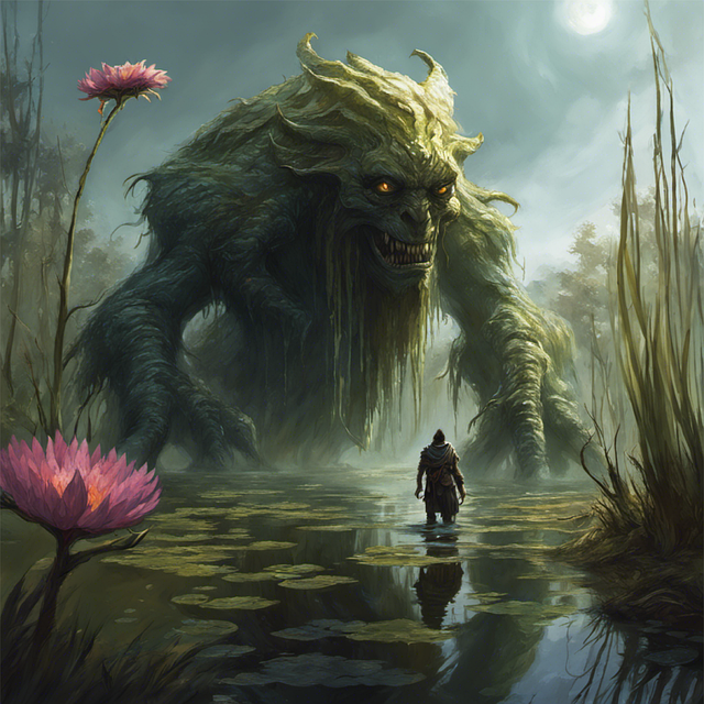 Free ai generated swamp monster illustration
